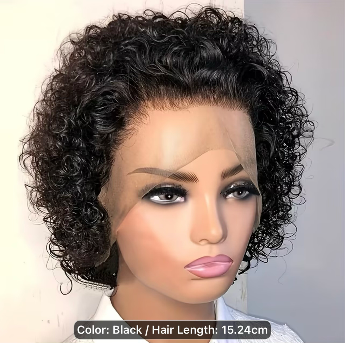 Curly Wavy Pixie Cut – 100% Human Hair | Glueless
