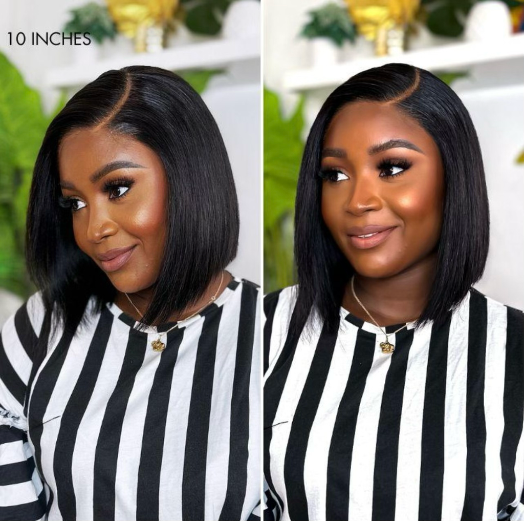 10” Glueless Wear & Go Bob Wig – No Lace | 100% Human Hair