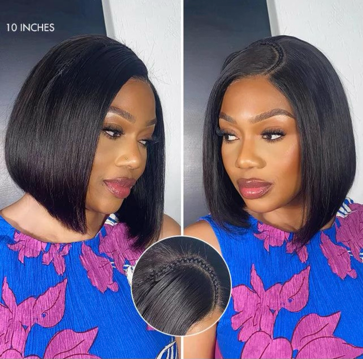 10” Glueless Wear & Go Bob Wig – No Lace | 100% Human Hair