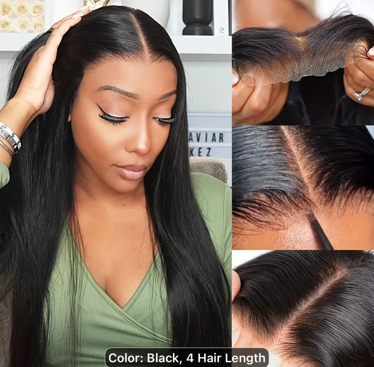 Glueless Straight HD Lace Frontal Wig – 100% Human Hair | SA