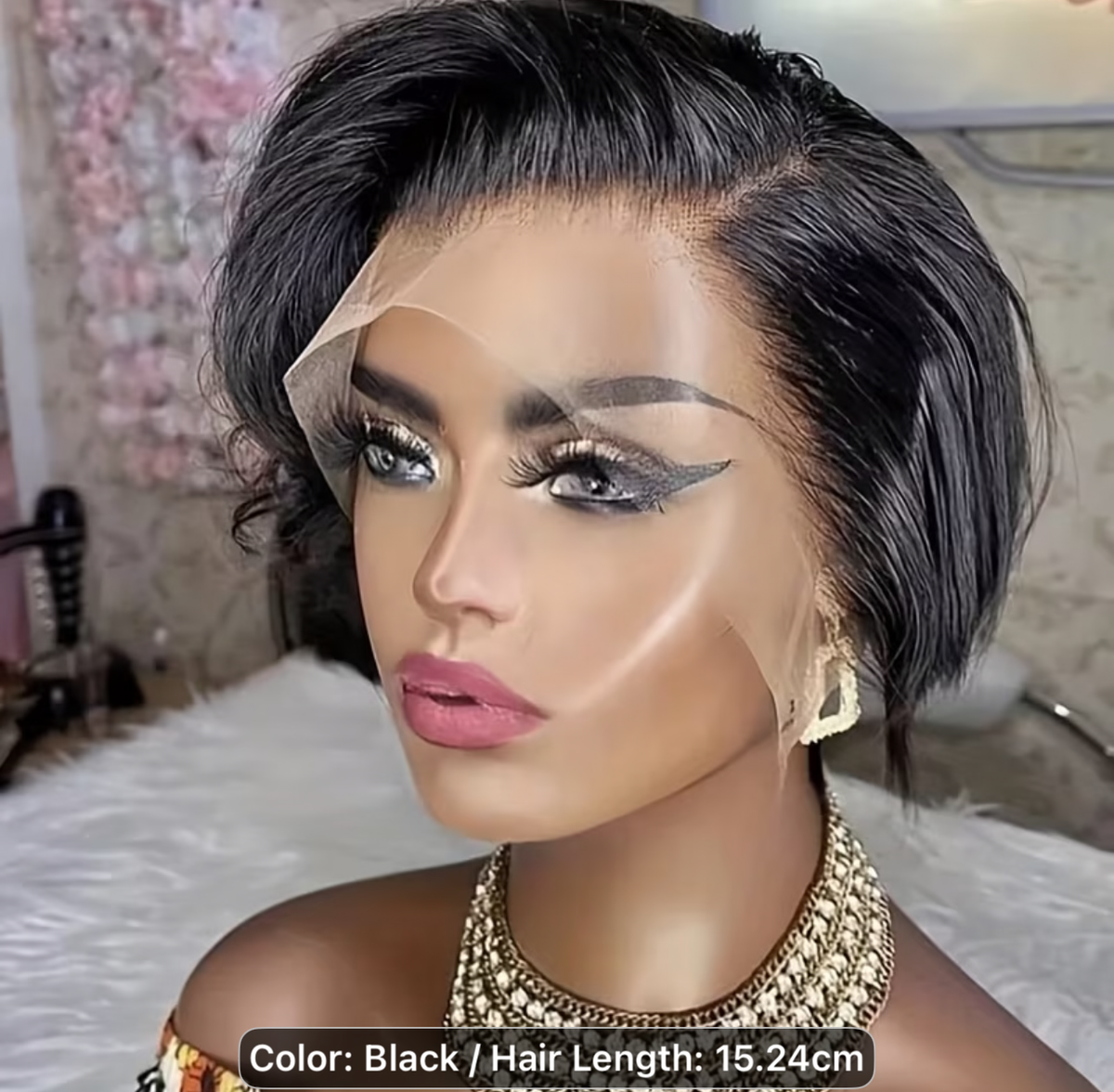 6” Natural Black Pixie Cut – 100% Human Hair | Glueless Wig