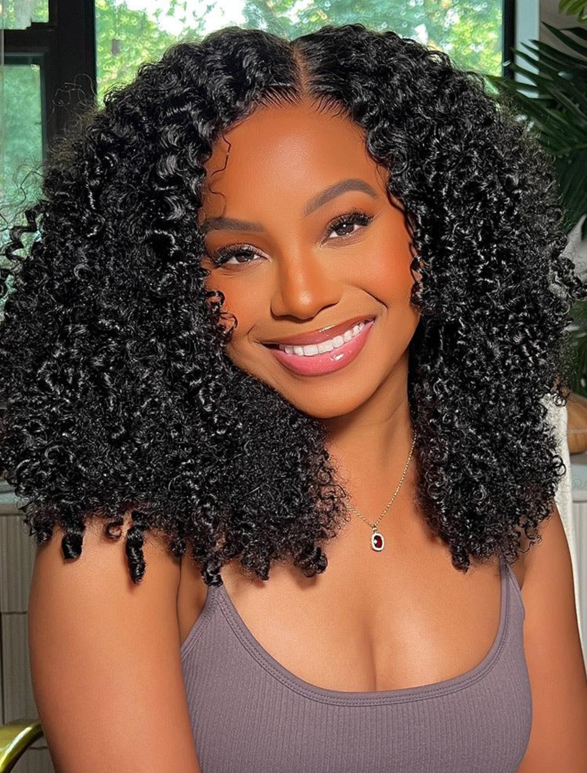 20” Glueless Jerry Curly 100% Human Hair Wig SA