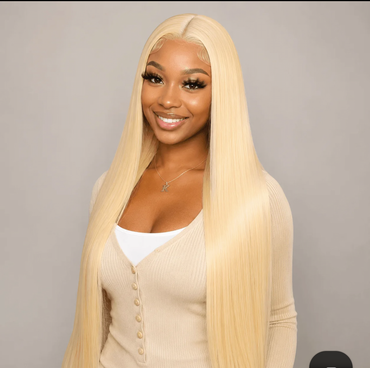 13×4 Straight Lace Front Wig – Blonde | 100% Human Hair | Natural Hairline