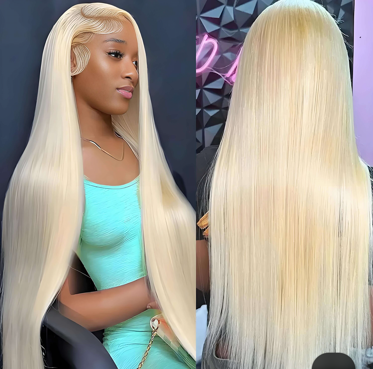 13×4 Straight Lace Front Wig – Blonde | 100% Human Hair | Natural Hairline