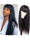 Straight Long Fringe Wig – 100% Human Hair | Glueless