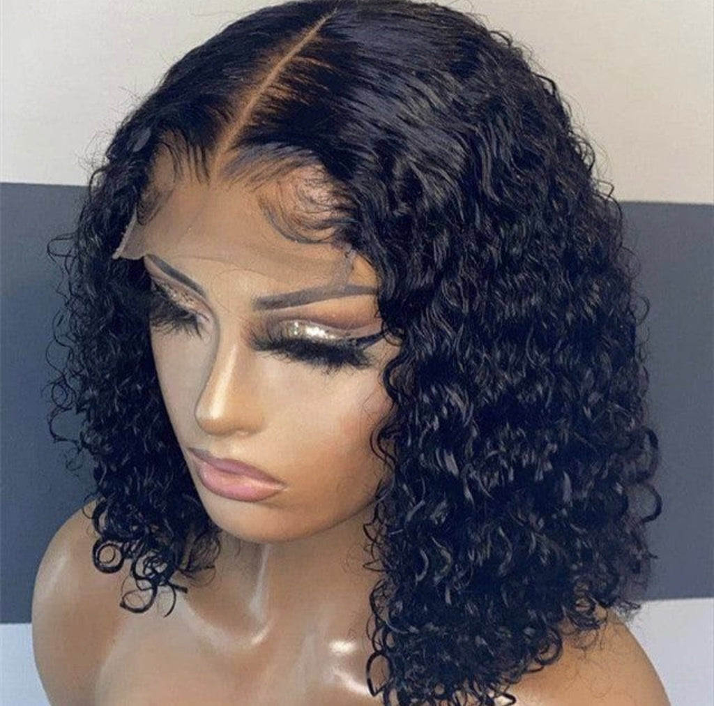 10” Glueless Deep Wave Curly Bob Wig – 4×4 Lace Closure | 100% Human Hair