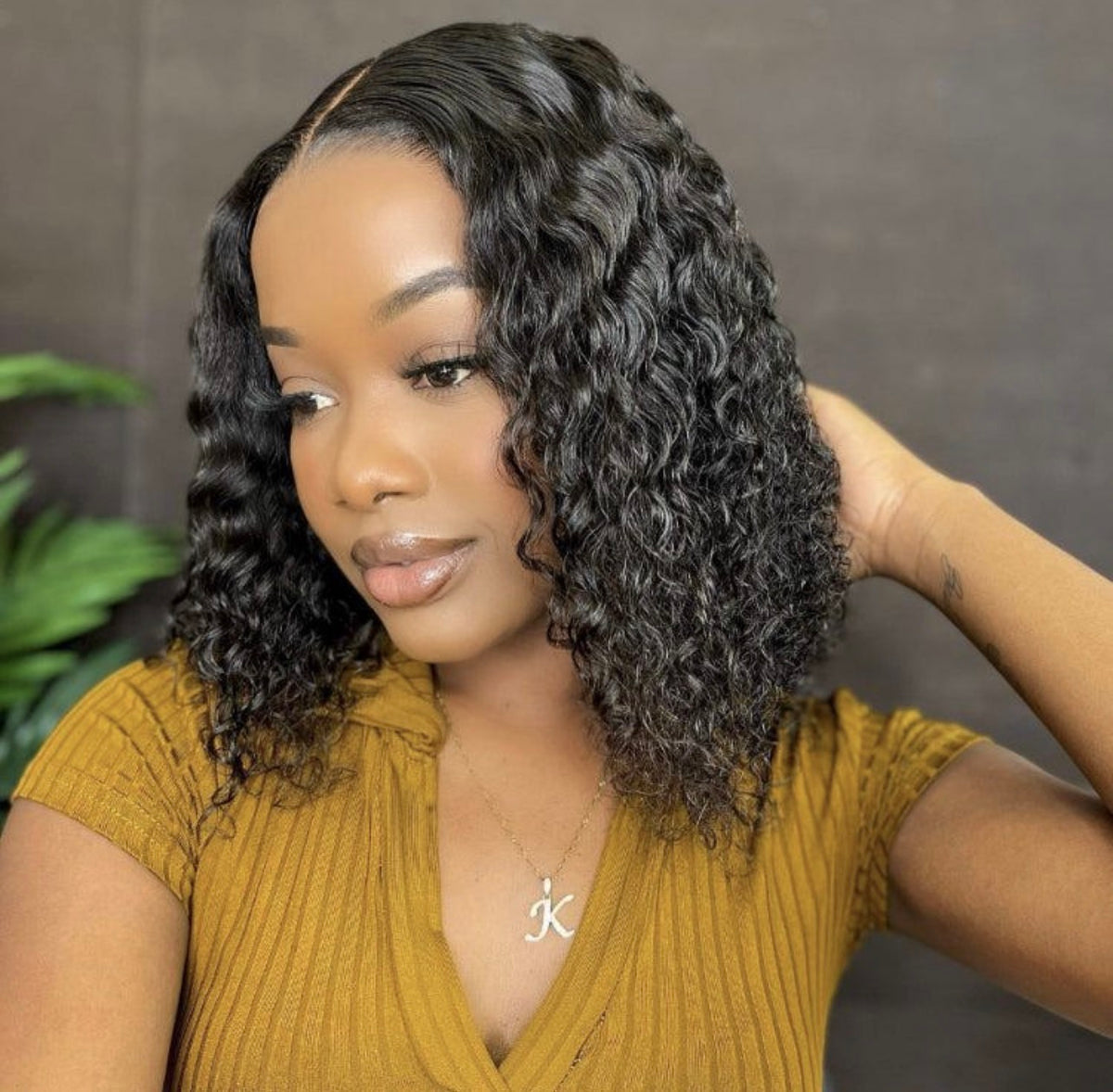 10” Glueless Deep Wave Curly Bob Wig – 4×4 Lace Closure | 100% Human Hair