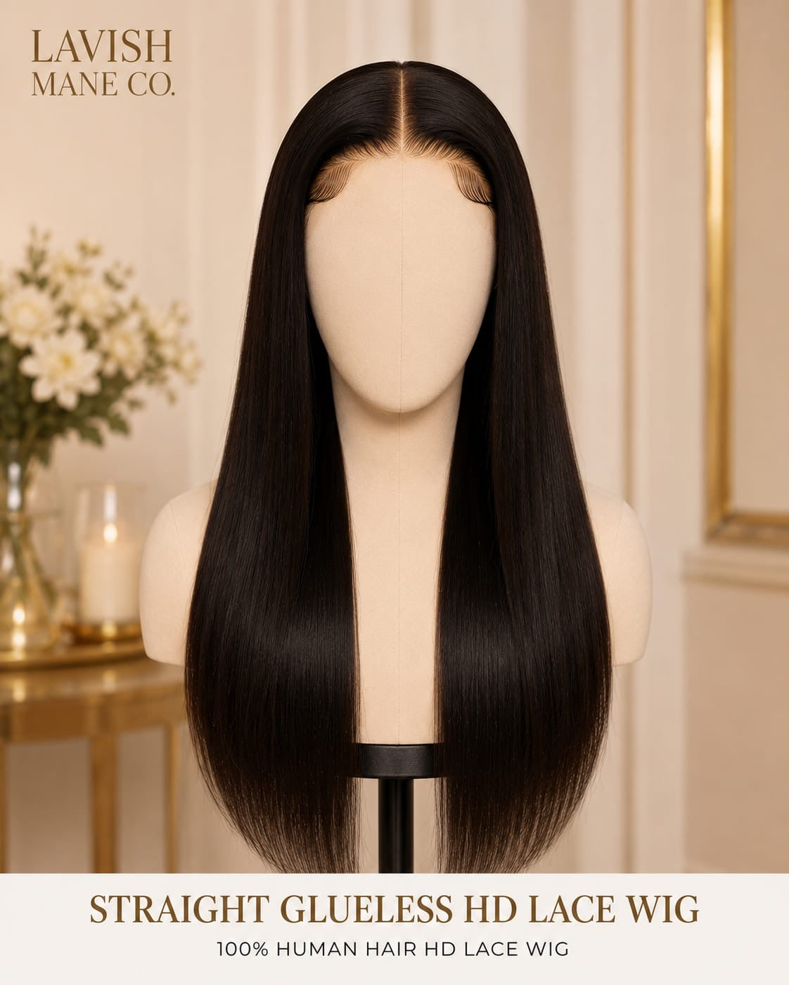 Straight Glueless HD Lace Wig | 100% Human Hair