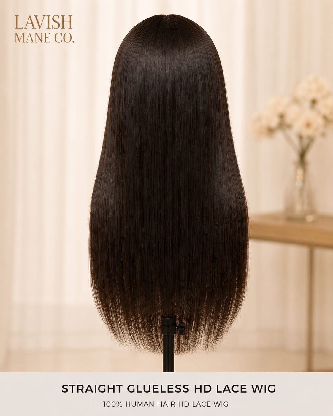 Straight Glueless HD Lace Wig | 100% Human Hair