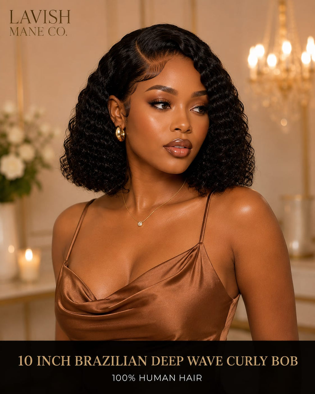 10 inch Brazilian Deep Wave Curly Bob Wig