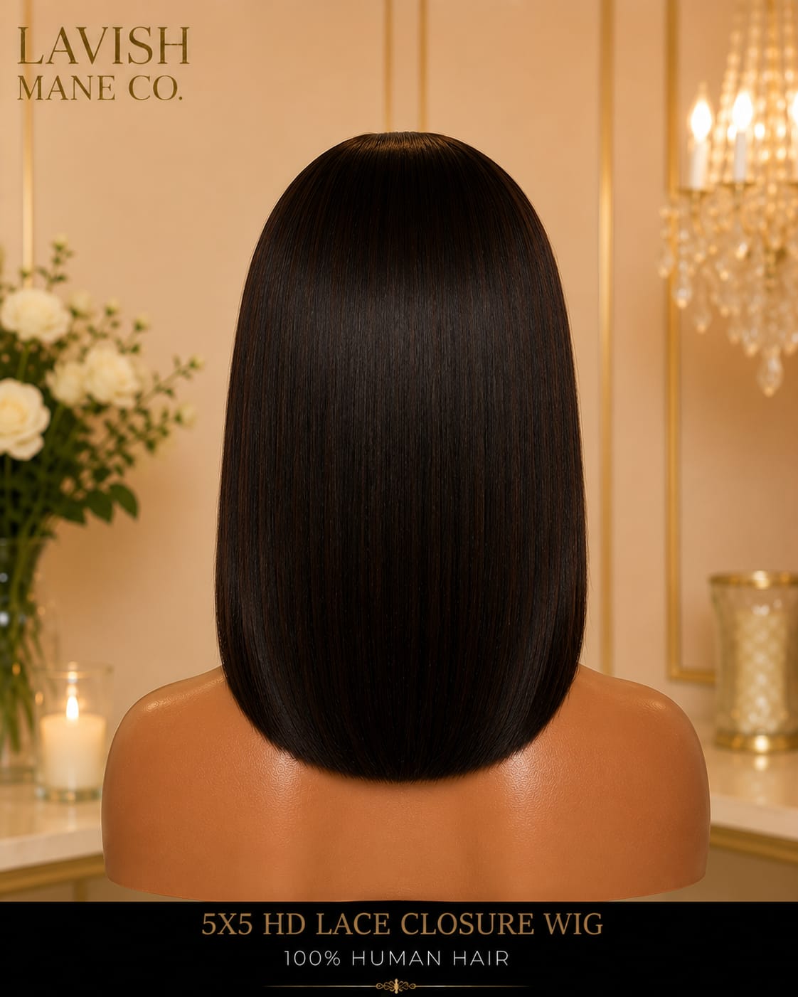 5×5 HD Lace Closure Wig – 100% Human Hair SA
