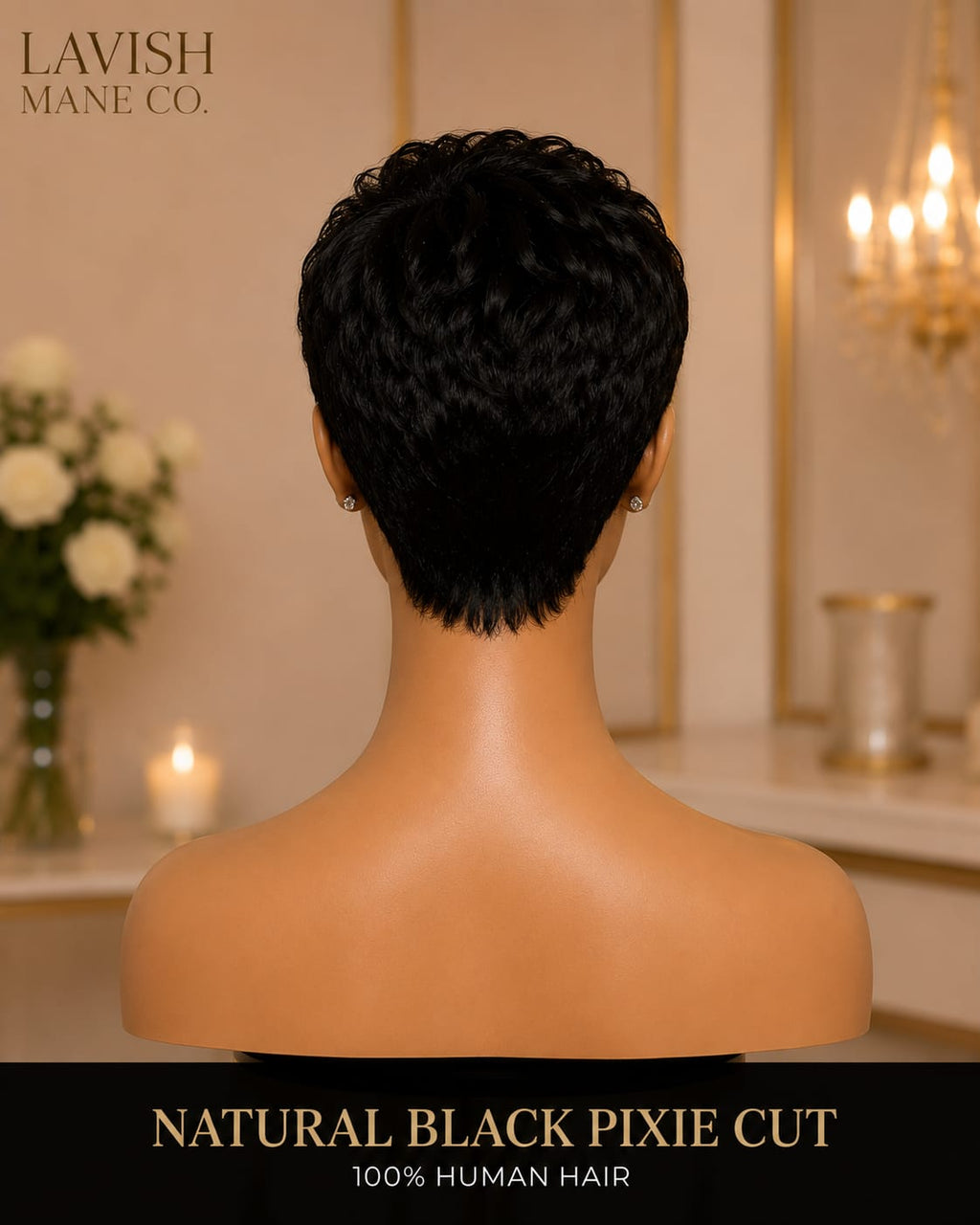 Natural Black Pixie Cut Human Hair Wig – 100% Human Hair SA