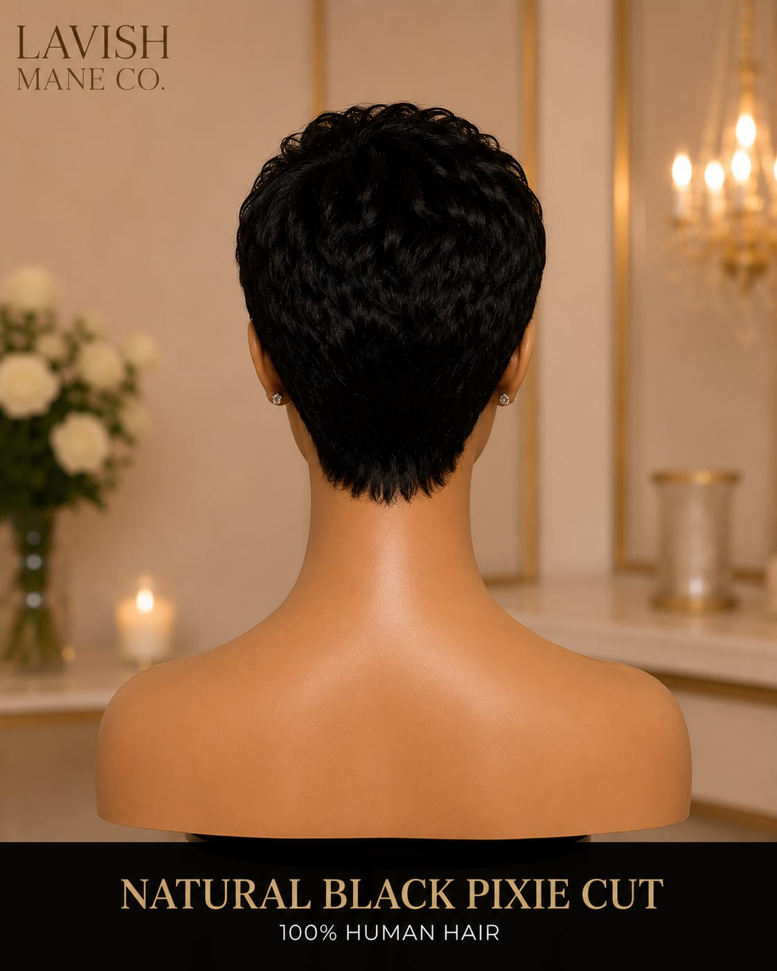 Natural Black Pixie Cut Human Hair Wig – 100% Human Hair SA