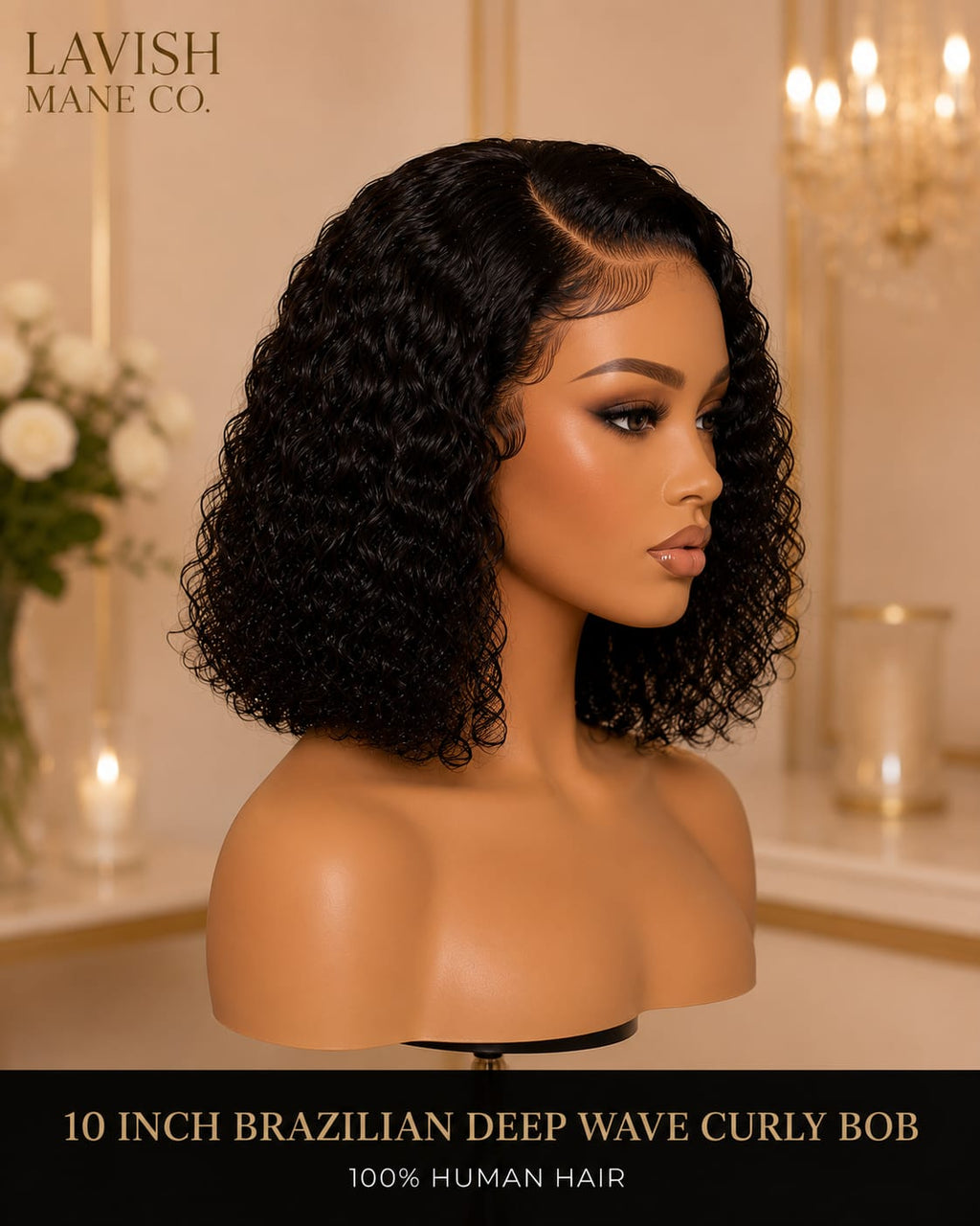 10 inch Brazilian Deep Wave Curly Bob Wig