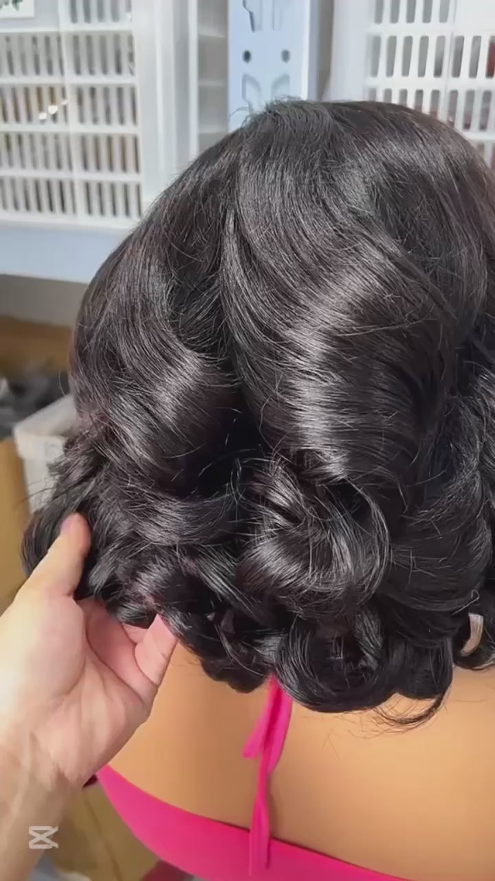 12” Bouncy Bob 100% Human Hair | Glueless Wig