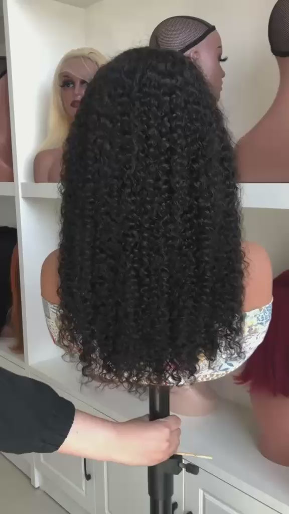 20” Glueless Jerry Curly 100% Human Hair Wig SA