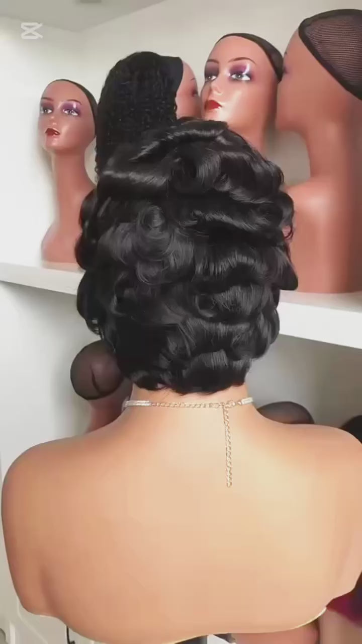 8” Glueless Natural Black Pixie Cut Wig – 100% Human Hair